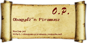 Obagyán Piramusz névjegykártya
